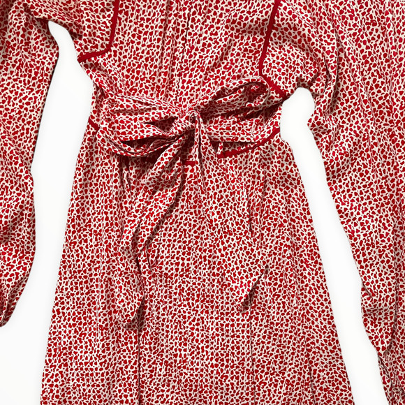 Sundays Child Vintage 70's Red & White Spotted Long Sleeve A-Line Mini Dress - Picture 10 of 16